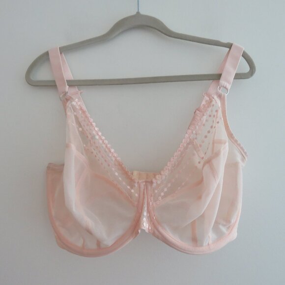 ELOMI Matilda Plunge Bra in Mesh Pearl Blush Feminine - Size 34L - Picture 2 of 14